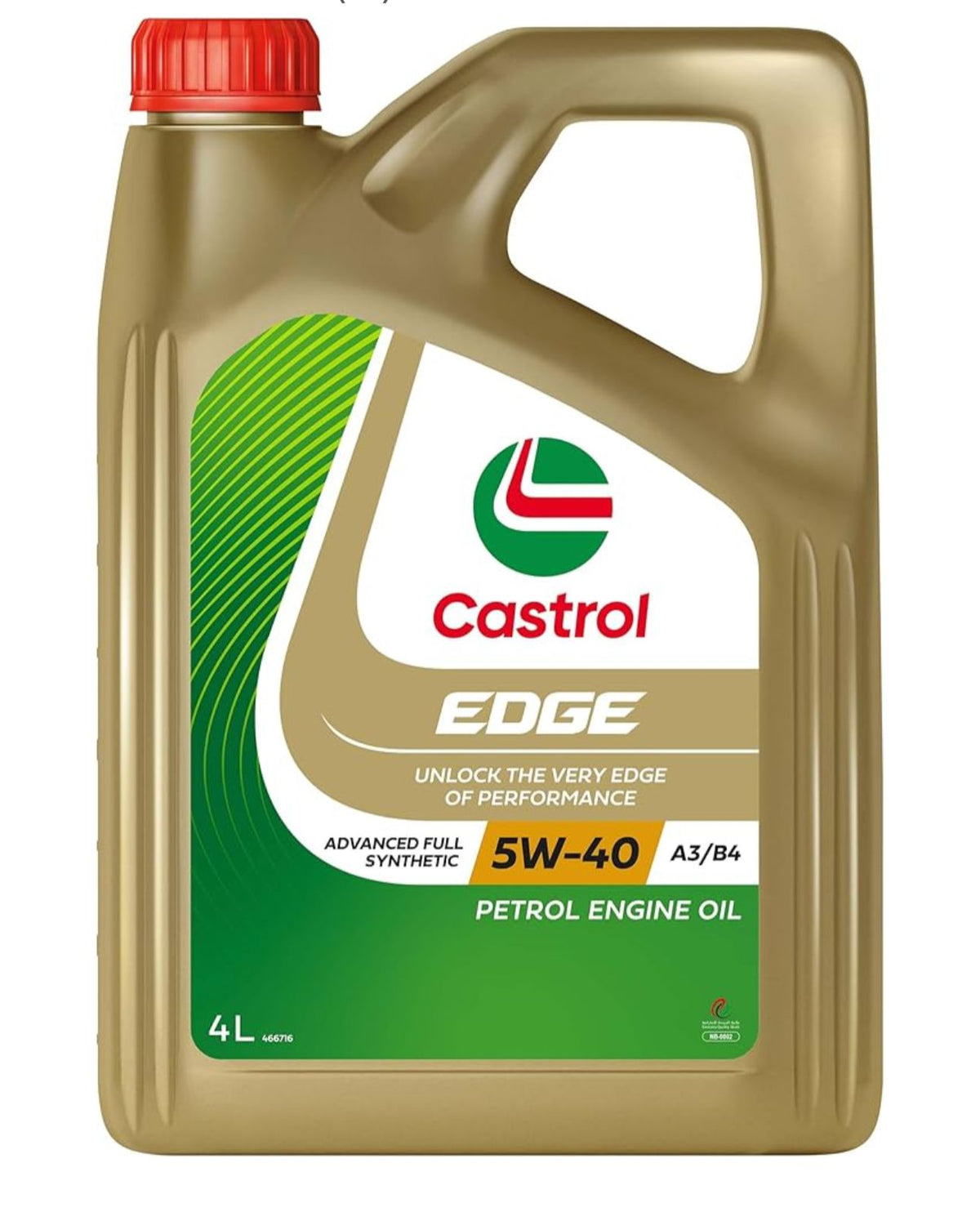 زيت محرك البنزين الصناعي التخليقي الكامل المتطور كاسترول ايدج 5W-40 A3/B4 سعة 4 لتر